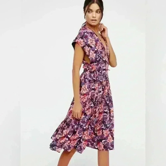 Free People Fitting In Floral Midi Dress Size S - Picture 1 of 5